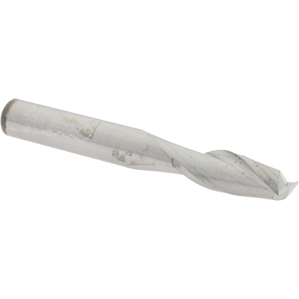 SGS 30339 Square End Mill: 5/16 Dia, 13/16 LOC, 5/16 Shank Dia, 2-1/2 OAL, 2 Flutes, Solid Carbide Image