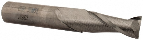 SGS 30351 Square End Mill: 13/32 Dia, 1 LOC, 7/16 Shank Dia, 2-3/4 OAL, 2 Flutes, Solid Carbide Image