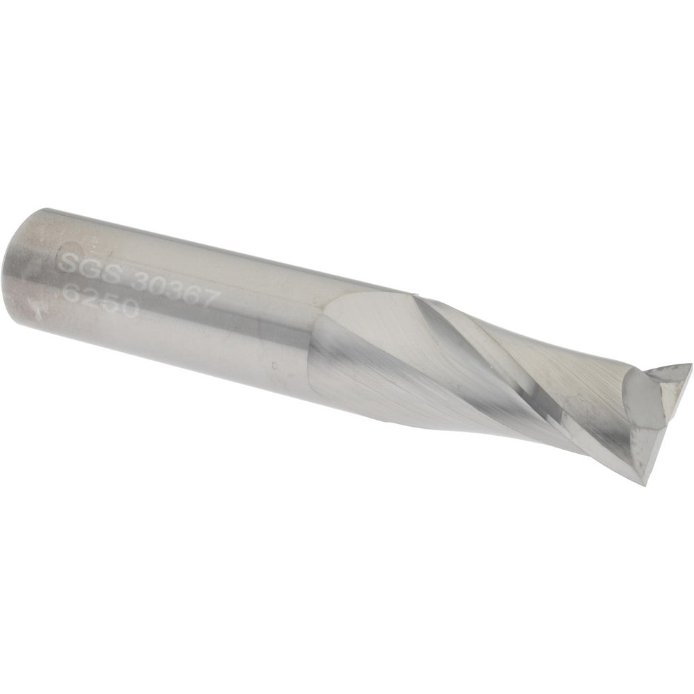 SGS 30367 Square End Mill: 5/8 Dia, 1-1/4 LOC, 5/8 Shank Dia, 3-1/2 OAL, 2 Flutes, Solid Carbide Image