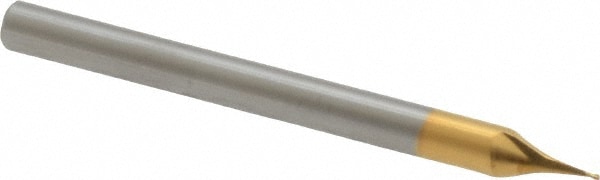 SGS 39301 Square End Mill: 1/64 Dia, 1/32 LOC, 1/8 Shank Dia, 1-1/2 OAL, 2 Flutes, Solid Carbide Image