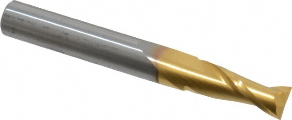 SGS 39335 Square End Mill: 9/32 Dia, 3/4 LOC, 5/16 Shank Dia, 2-1/2 OAL, 2 Flutes, Solid Carbide Image