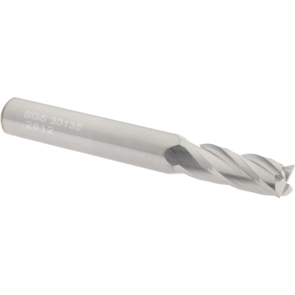 SGS 30135 Square End Mill: 9/32 Dia, 3/4 LOC, 5/16 Shank Dia, 2-1/2 OAL, 4 Flutes, Solid Carbide Image