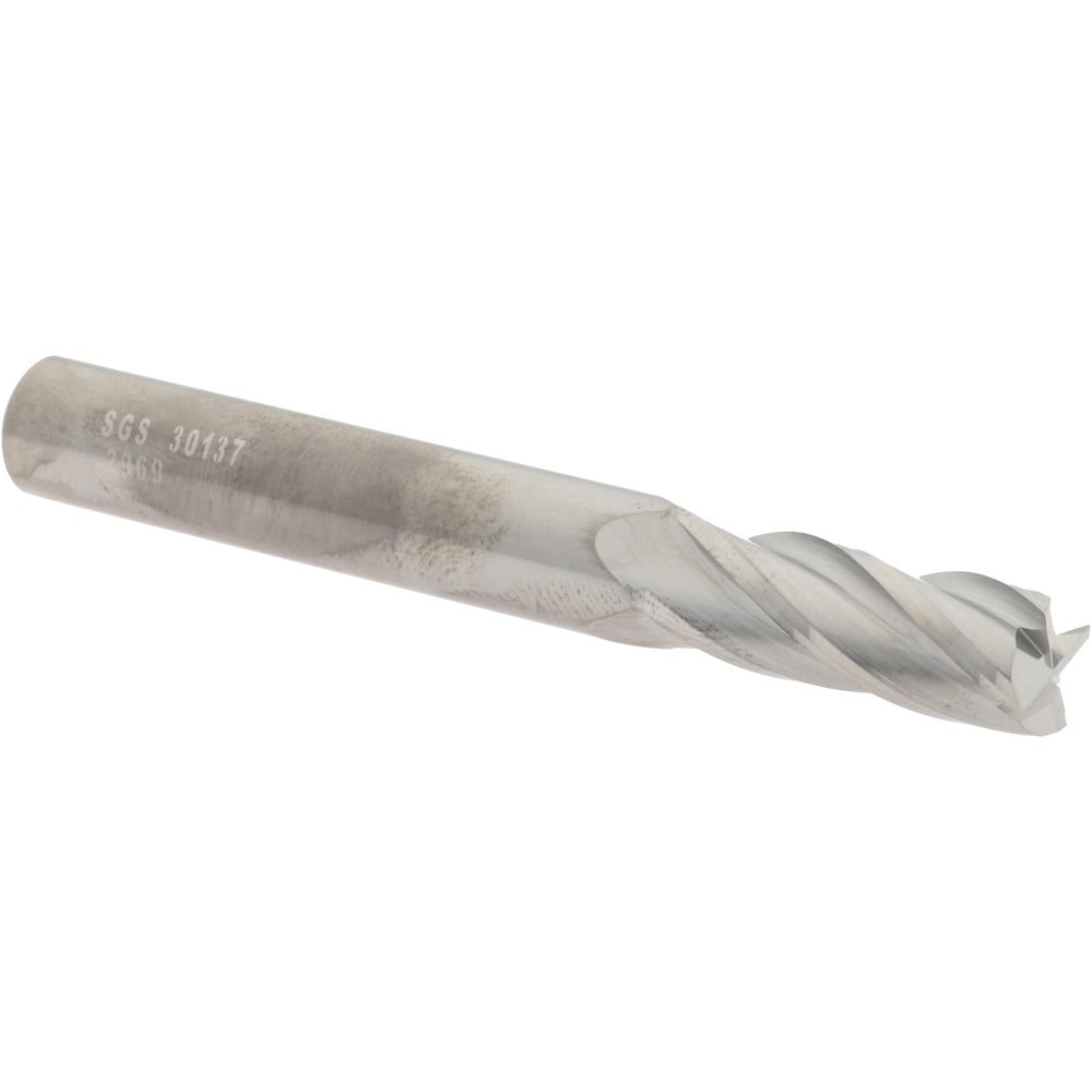 SGS 30137 Square End Mill: 19/64 Dia, 13/16 LOC, 5/16 Shank Dia, 2-1/2 OAL, 4 Flutes, Solid Carbide Image