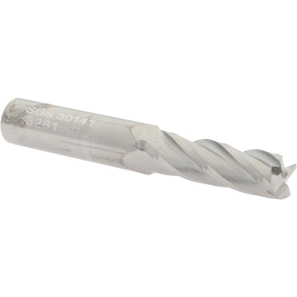 SGS 30141 Square End Mill: 21/64 Dia, 1 LOC, 3/8 Shank Dia, 2-1/2 OAL, 4 Flutes, Solid Carbide Image