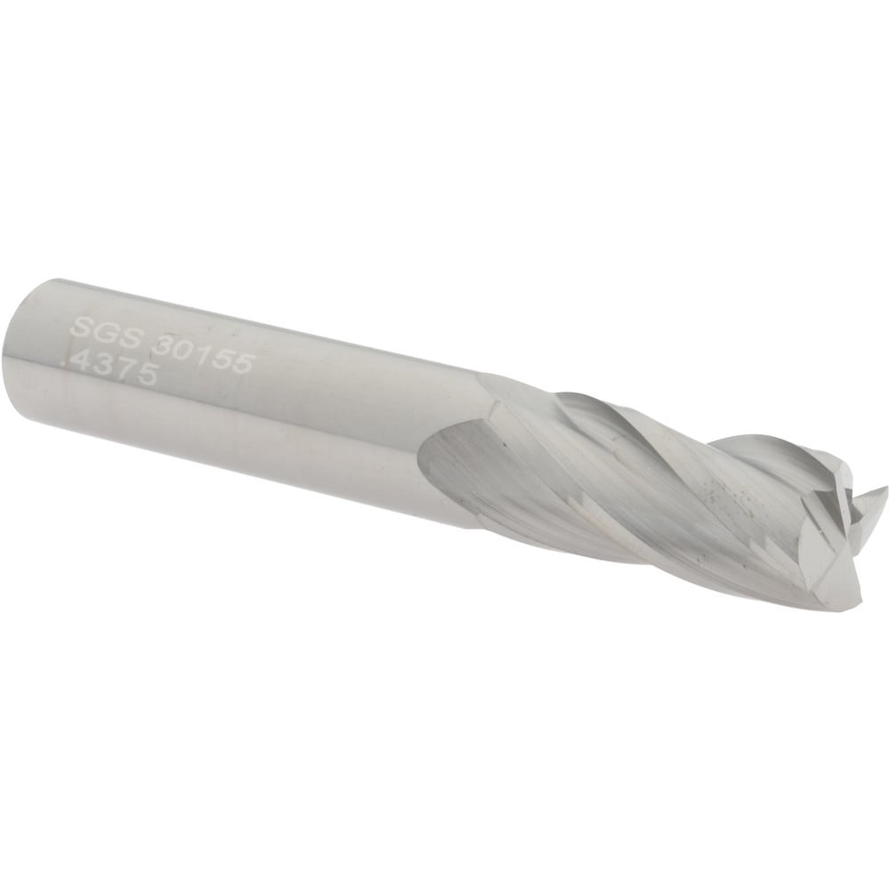 SGS 30155 Square End Mill: 7/16 Dia, 1 LOC, 7/16 Shank Dia, 2-3/4 OAL, 4 Flutes, Solid Carbide Image