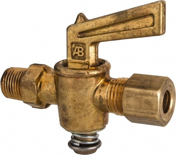 1/8" Pipe, 1/4" Tube, Compression Pipe to Male Pipe Drain Cock & Shutoff Valve