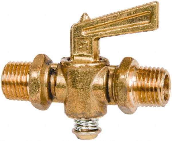 1/4" Pipe, Male Pipe to Male Pipe Drain Cock & Shutoff Valve