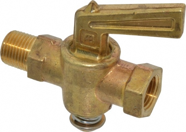 1/8" Pipe, Female Pipe to Male Pipe Drain Cock & Shutoff Valve