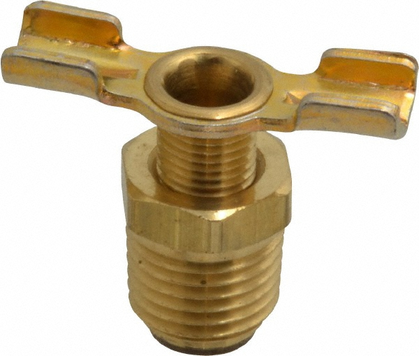 1/4" Pipe, External Seal Drain Cock & Shutoff Valve - 1/4-18 Thread, 150 Max psi