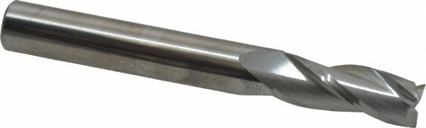 SGS 30539 Square End Mill: 5/16 Dia, 13/16 LOC, 5/16 Shank Dia, 2-1/2 OAL, 3 Flutes, Solid Carbide Image