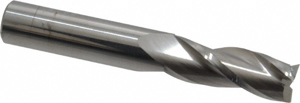 SGS 30547 Square End Mill: 3/8 Dia, 1 LOC, 3/8 Shank Dia, 2-1/2 OAL, 3 Flutes, Solid Carbide Image