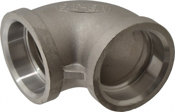 Merit Brass SWM601-20 Pipe 90 ° Elbow: 1-1/4" Fitting, 316 Stainless Steel Image