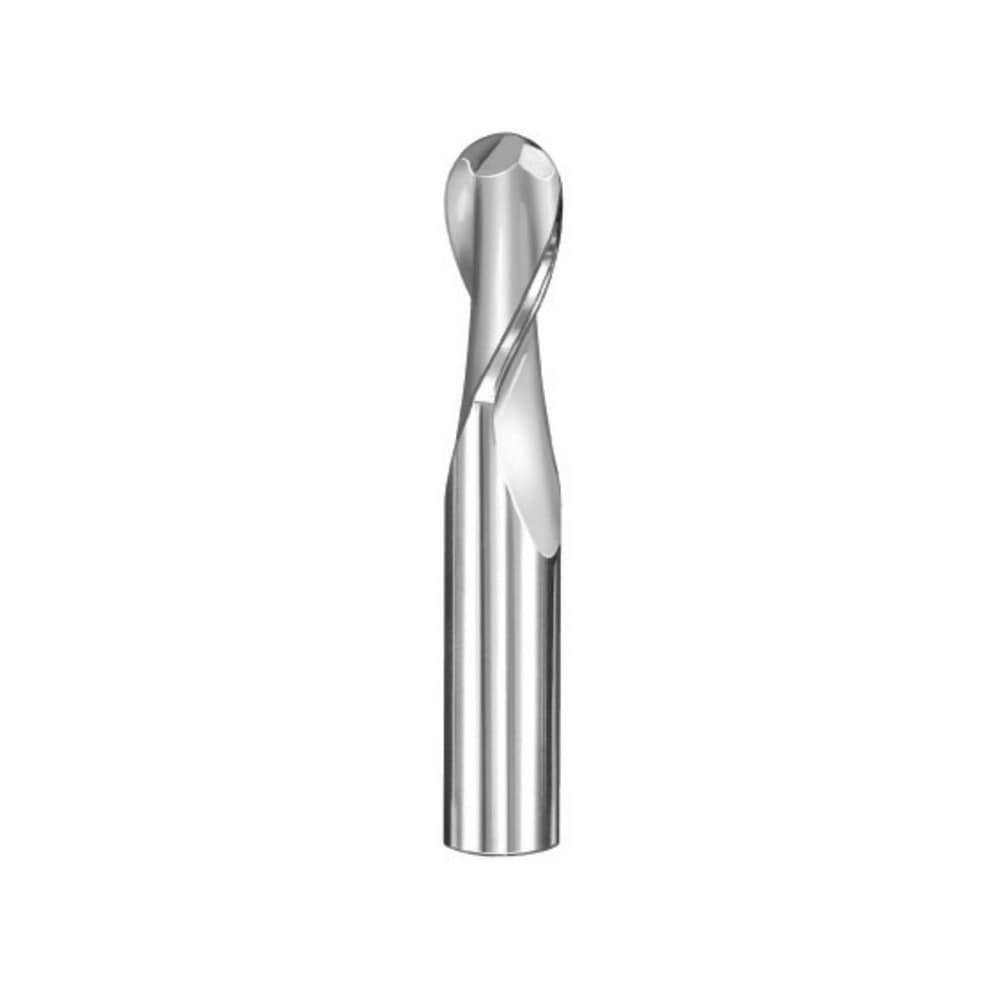 Ball End Mill: 0.1563" Dia, 0.5" LOC, 2 Flute, Solid Carbide