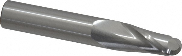 Ball End Mill: 0.5625" Dia, 1.125" LOC, 2 Flute, Solid Carbide