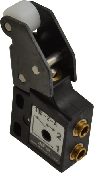Mechanically Operated Valve: 3-Way, 90 degrees Roller Lever Actuator, 5/32" Inlet, 2 Position