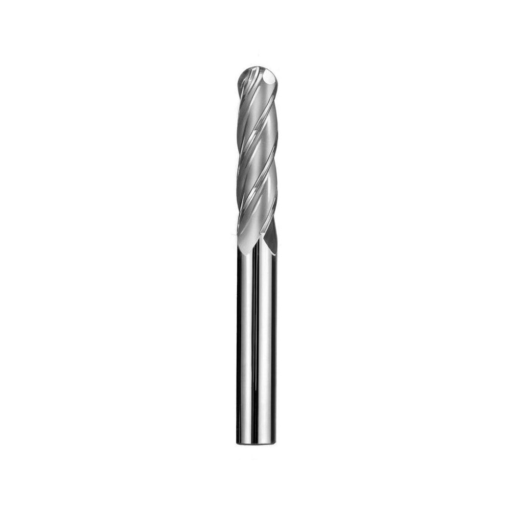 Ball End Mill: 0.3125" Dia, 1.125" LOC, 4 Flute, Solid Carbide
