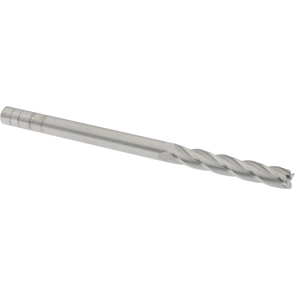 SGS 33123 Square End Mill: 1/4 Dia, 1-1/2 LOC, 1/4 Shank Dia, 4 OAL, 4 Flutes, Solid Carbide Image