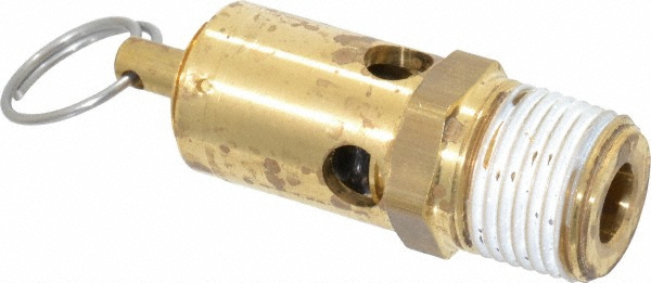 ASME Safety Relief Valve: 1/2" Inlet, 358 CFM, 200 Max psi - NPT, Brass Body, -65 to 400 &deg; F