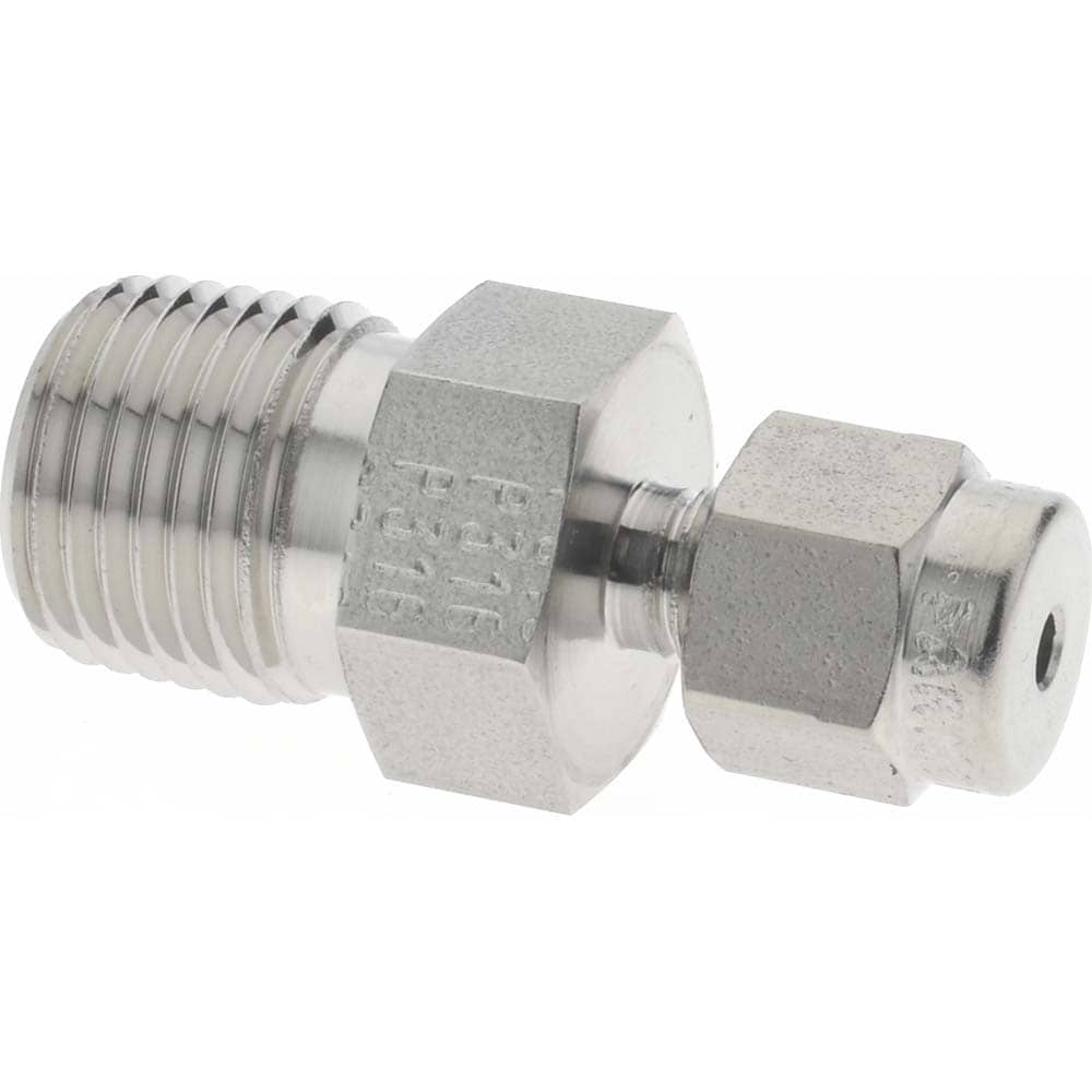 Parker 1MSC2N-316 Compression Tube Connector: 1/8-27" Thread, Compression x MNPT Image