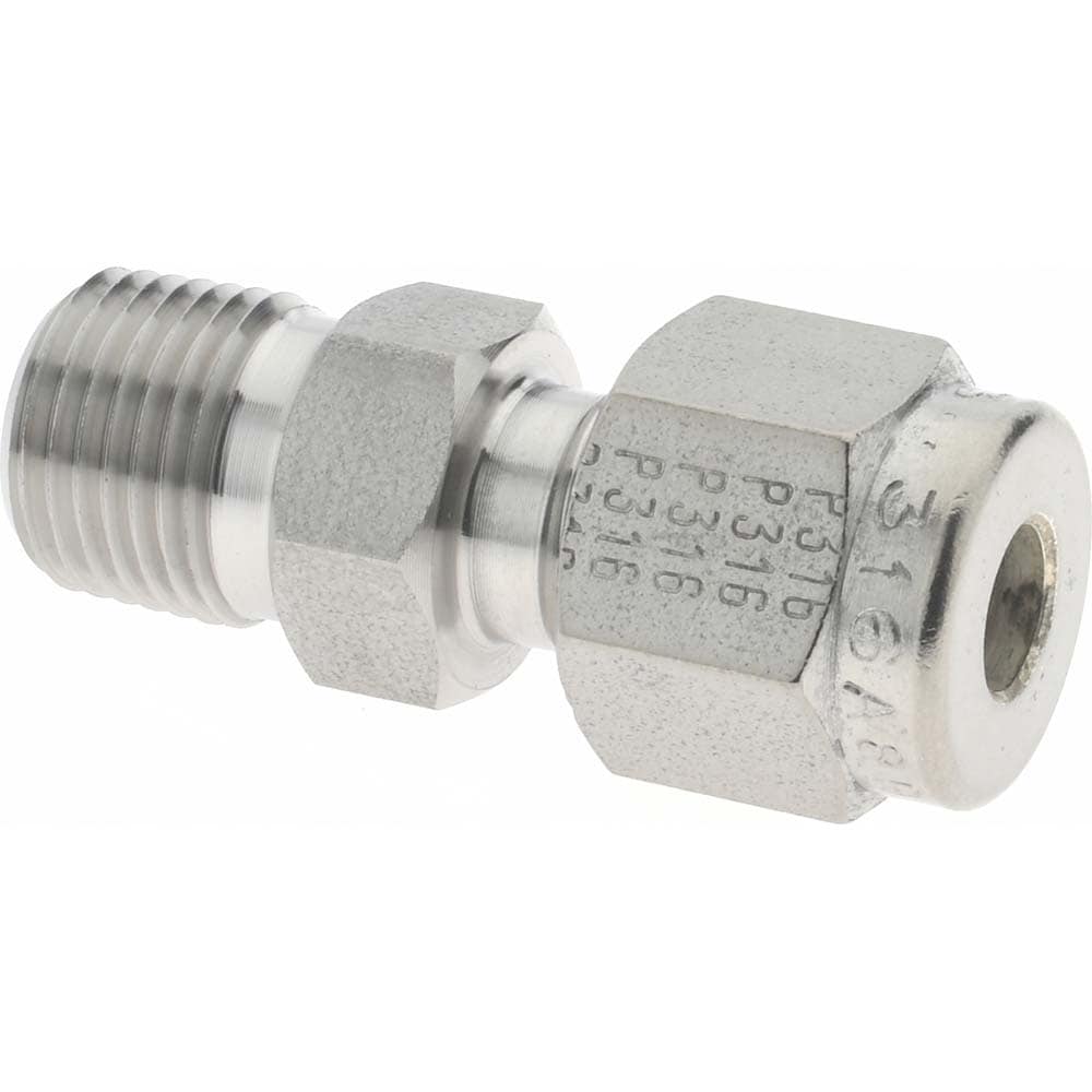 Parker 3MSC2N-316 Compression Tube Connector: 1/8-27" Thread, Compression x MNPT Image