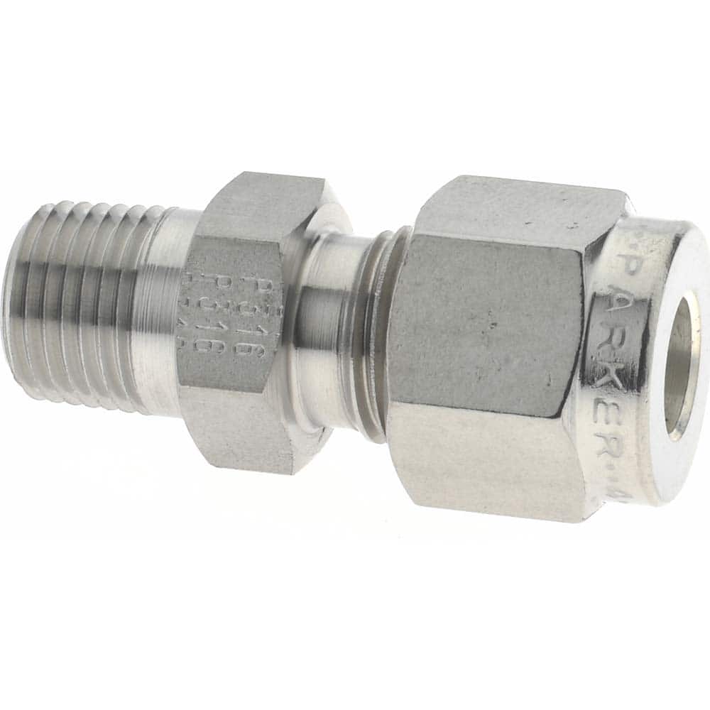 Parker - Compression Tube Connector: 1/8-27″ Thread, Compression x MNPT -  63031686 - MSC Industrial Supply