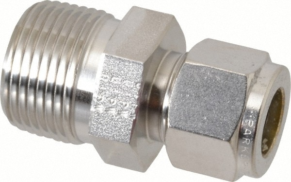 Parker 8MSC12N-316 Compression Tube Connector: 3/4-14" Thread, Compression x MNPT Image