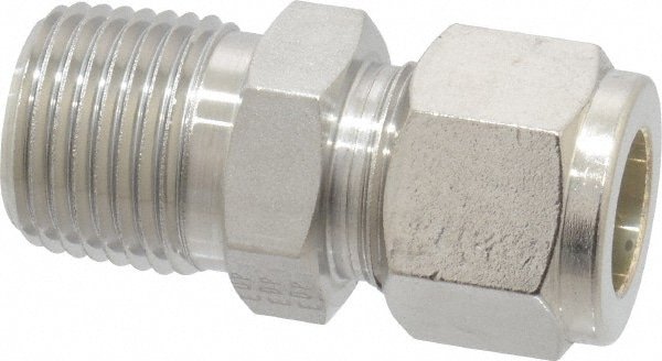 Parker 8MSC8N-316 Compression Tube Connector: 1/2-14" Thread, Compression x MNPT Image