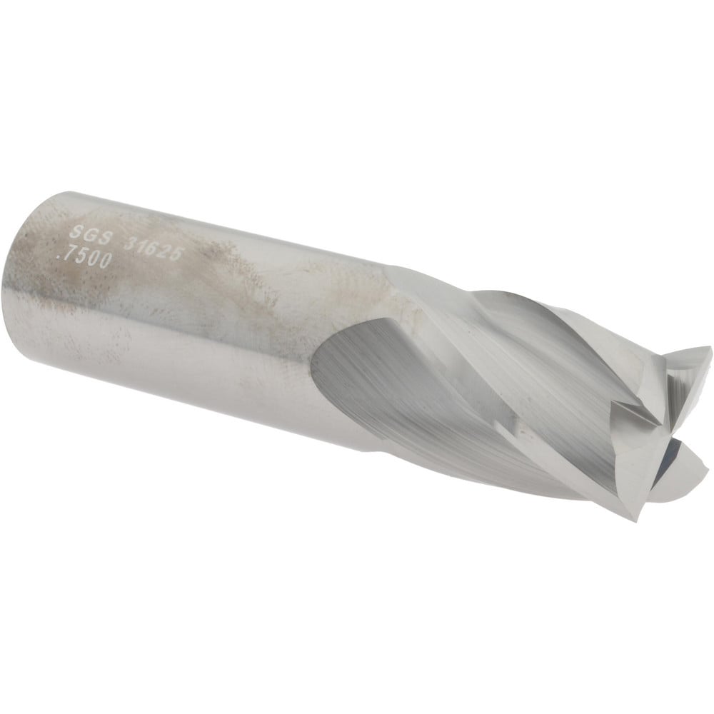 SGS 31625 Square End Mill: 3/4 Dia, 1 LOC, 3/4 Shank Dia, 3 OAL, 4 Flutes, Solid Carbide Image