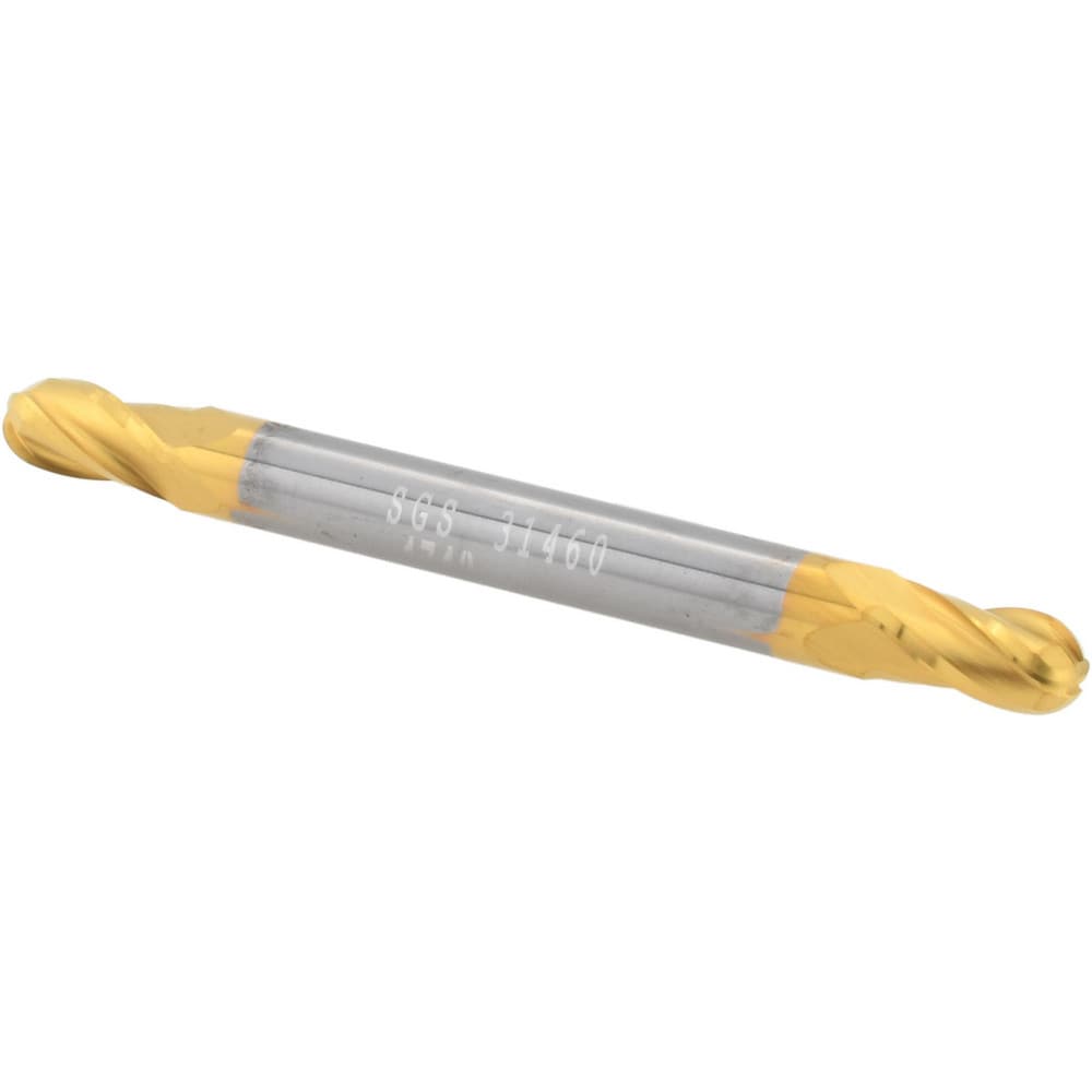 Ball End Mill: 11/64" Dia, 5/16" LOC, 4 Flute, Solid Carbide