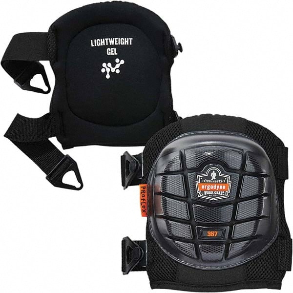 Knee Pad: 2 Strap, Rubber Cap, Buckle Closure, Universal