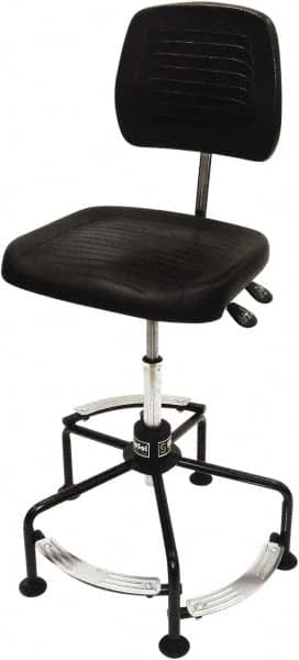 ShopSol 1010317 Task Chair: Polyurethane, Adjustable Height, 20 to 37" Seat Height, Black 