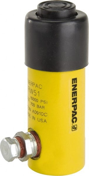 Enerpac RW51 Portable Hydraulic Cylinder: 0.99 cu in Oil Capacity 