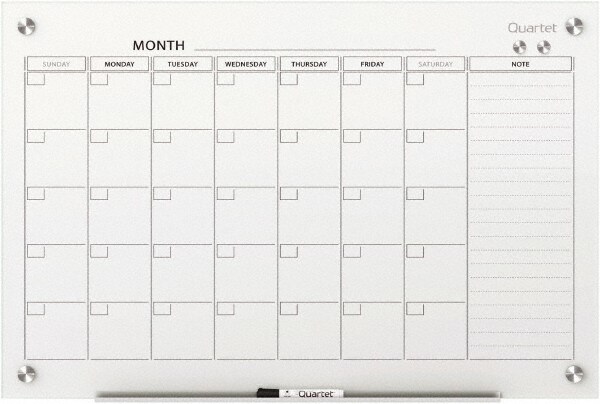 36" High x 48" Wide Magnetic Dry Erase Calendar