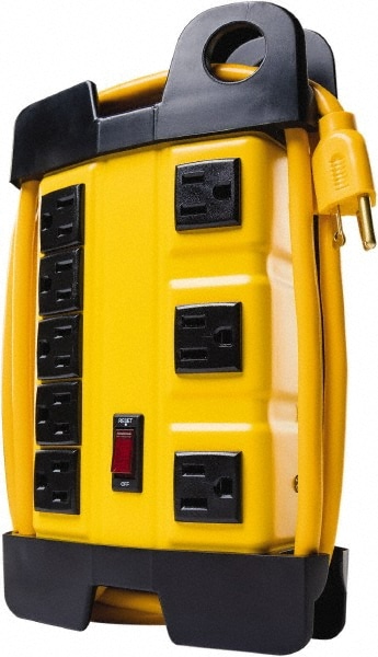 6 Outlets, 125 Volts, 15 Amps, 10' Cord, Power Outlet Strip