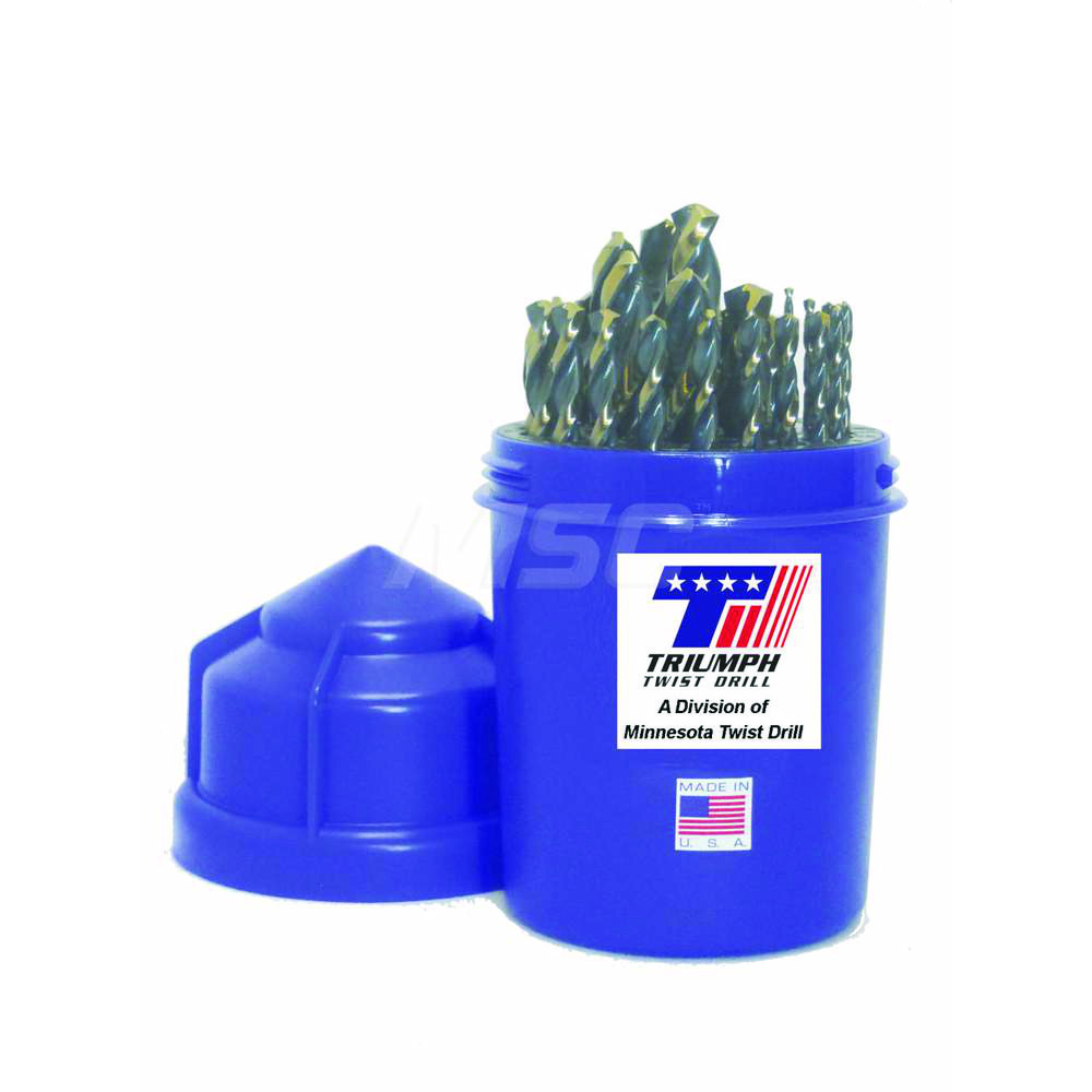 Triumph Twist Drill 1/16 to 1/2", 135° Point, Bronze/Black Oxide