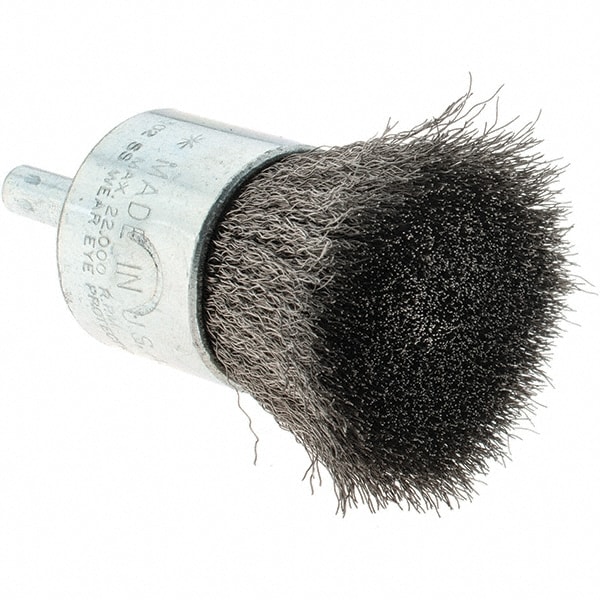 Tru-Maxx 88521 End Brushes: 1" Dia, Stainless Steel, Crimped Wire Image