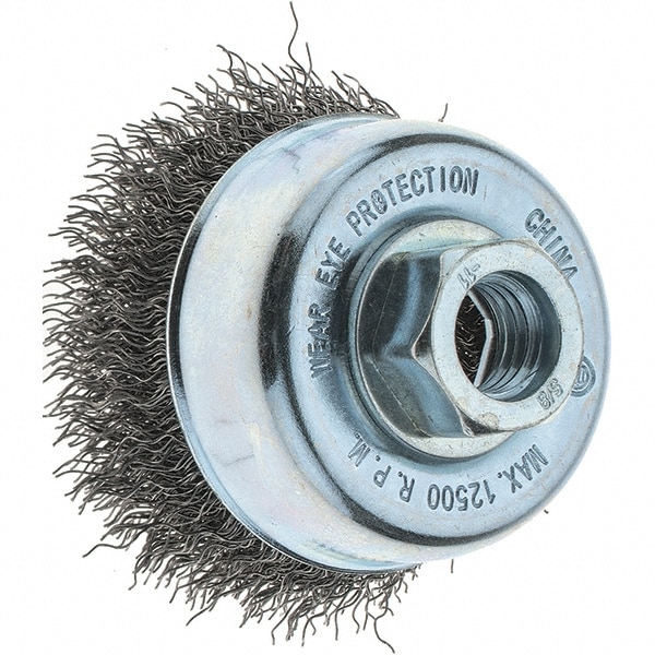 Tru-Maxx 88551 Cup Brush: 3" Dia, 0.014" Wire Dia, Steel, Crimped Image