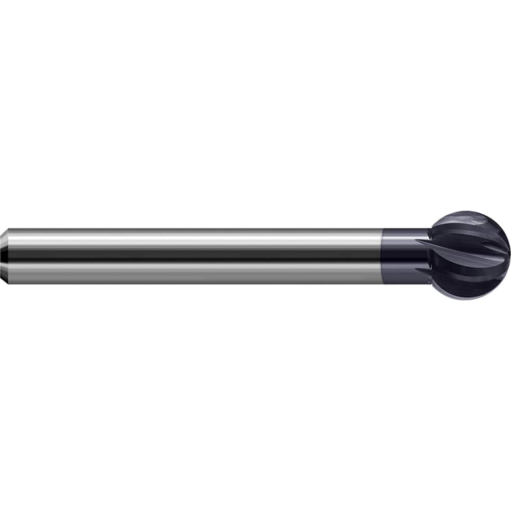 Harvey Tool 956132-C3 Ball End Mill: 0.5" Dia, 0.432" LOC, 6 Flute, Solid Carbide 