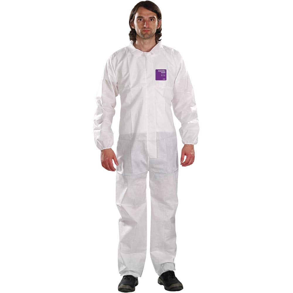 Ansell WH15-S92-100-06 Disposable Coveralls: Size 2X-Large, 1.47 oz, SMS, Zipper Closure 