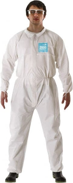 Ansell WH20-B92-103-03 Non-Disposable Rain & Chemical-Resistant Coverall: White, Film Laminate 