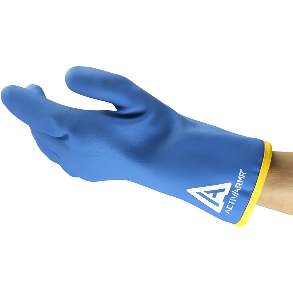 Work Gloves: Activarmr 97-681, PVC-Coated Acrylic & Nylon, General Purpose - Blue, 11-1/4" OAL, Acrylic Lined, Pair, High Visibility