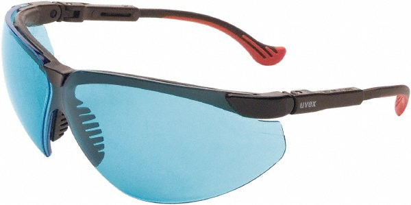 Safety Glass: Anti-Fog & Scratch-Resistant, Polycarbonate, Blue Lenses, Full-Framed, UV Protection