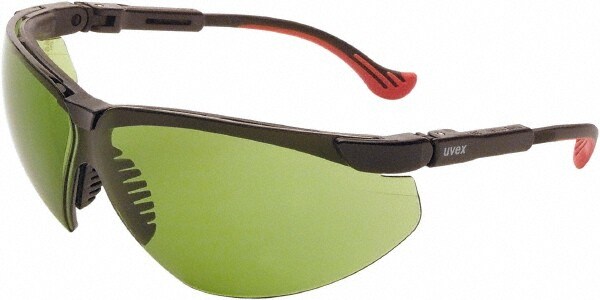 Safety Glass: Anti-Fog & Scratch-Resistant, Polycarbonate, Green Lenses, Full-Framed, UV Protection