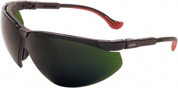 Safety Glass: Anti-Fog & Scratch-Resistant, Polycarbonate, Green Lenses, Full-Framed, UV Protection