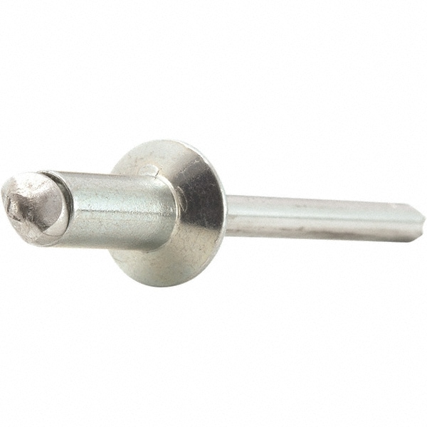 Open End Blind Rivet: Size 4, Countersunk Head, Steel Body, Steel Mandrel