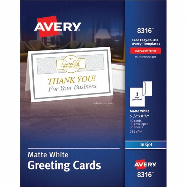 5-1/2" x 8-1/2" Matte White Greeting Cards