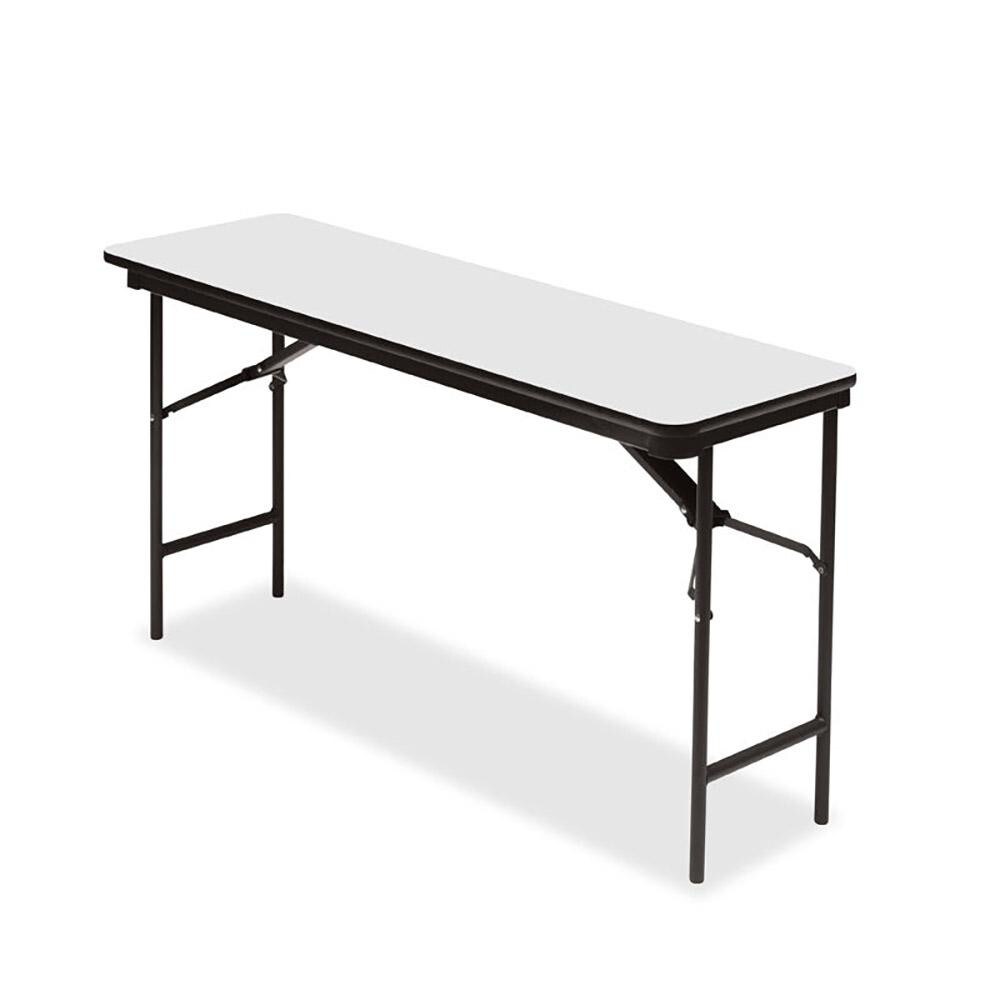 Folding Table: Rectangle, 60" OAW, 29" OAH, Wood Top, Gray