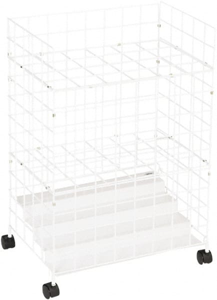 Roll File Storage; Type: Wire Roll File ; Number of Compartments: 24; 24 ; Overall Width: 21in ; Overall Depth: 14-1/4in (Inch); Overall Height (Inch): 31-3/4in ; Color: White