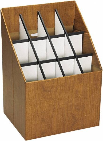 Roll File Storage; Type: Roll Files ; Number of Compartments: 12.000 ; Overall Width: 15 ; Overall Depth: 12 (Inch); Overall Height (Inch): 22 ; Color: Wood Grain
