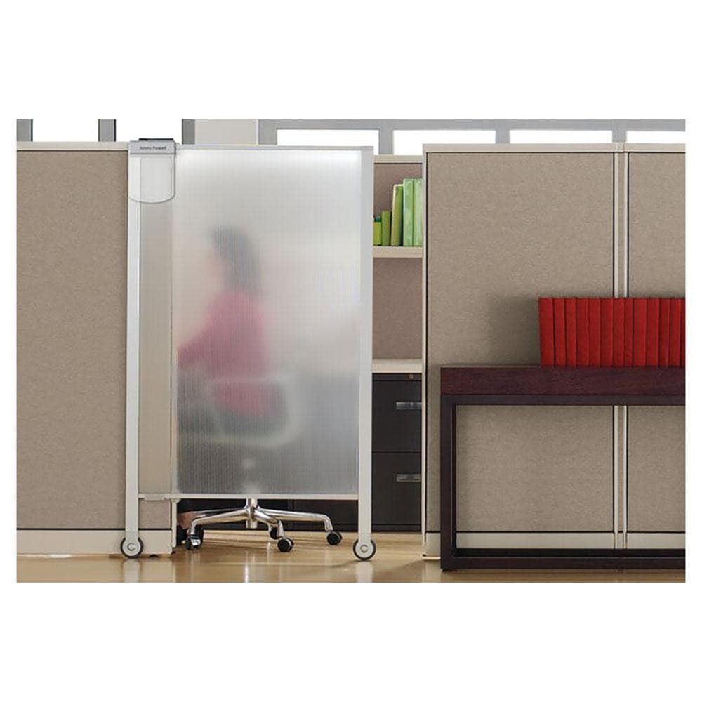 Premium Workstation Privacy Screen, 38w x 64d, Translucent Clear/Silver Premium Workstation Privacy Screen, 38w x 64d, Translucent Clear/Silver